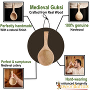 Cuchara medieval en madera, hecha a mano
