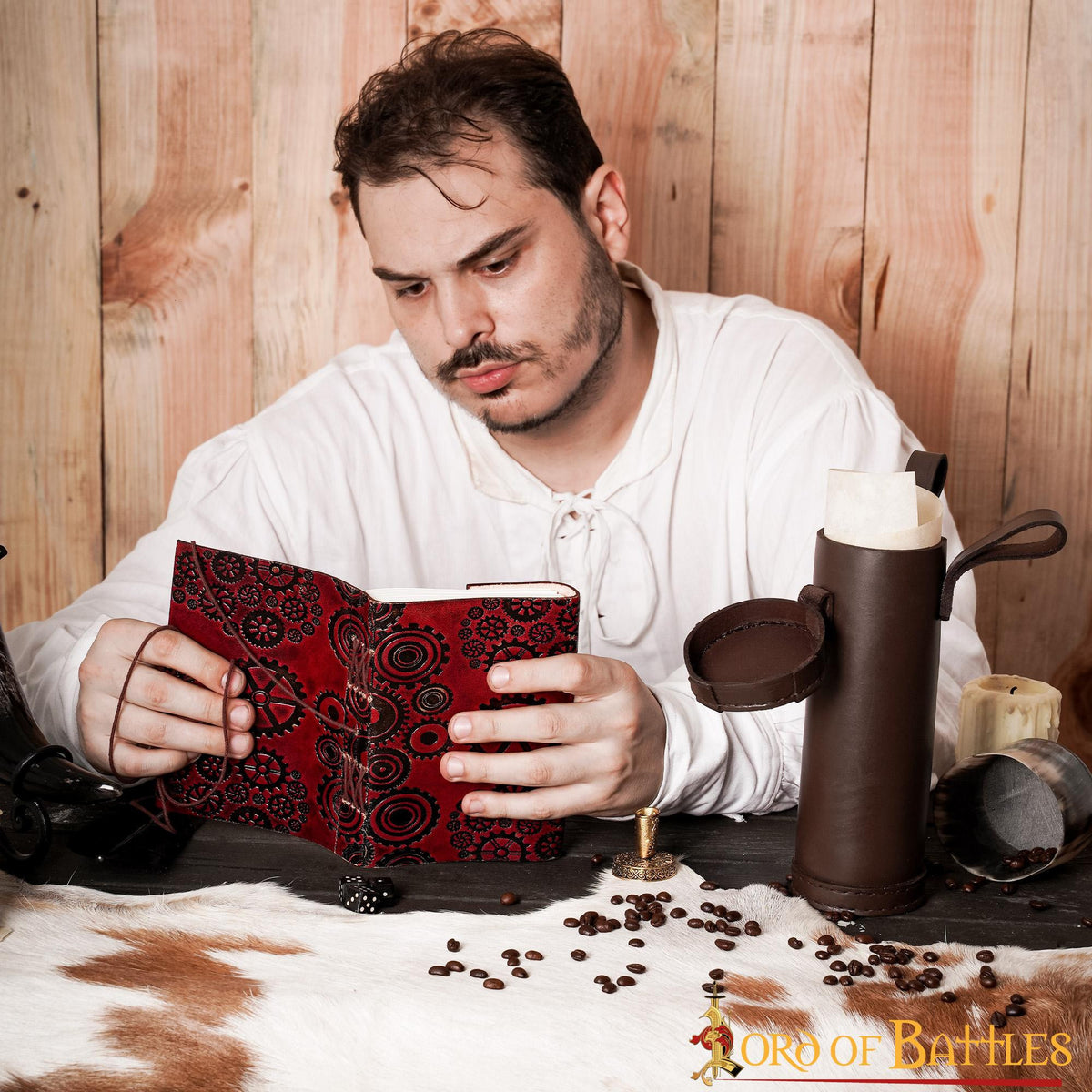 Diario de notas SteamPunk hecho en cuero
