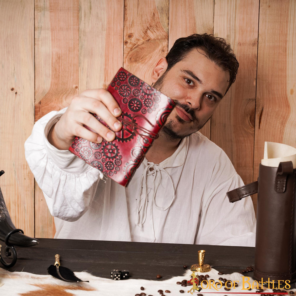 Diario de notas SteamPunk hecho en cuero