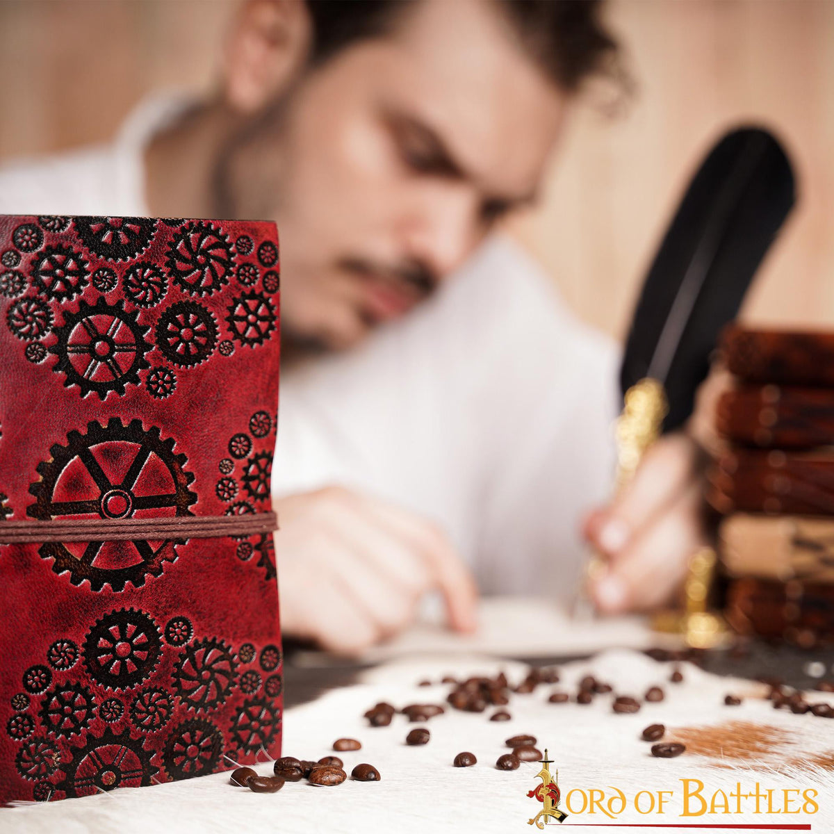 Diario de notas SteamPunk hecho en cuero