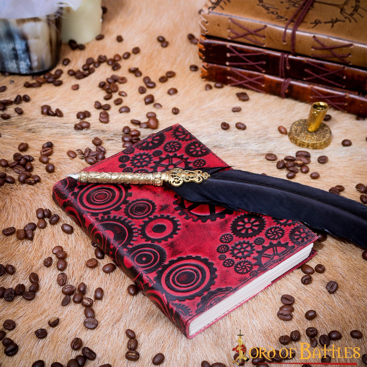 Diario de notas SteamPunk hecho en cuero