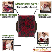Diario de notas SteamPunk hecho en cuero