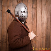 Bacinete Battle-Ready con visera, finales Edad Media