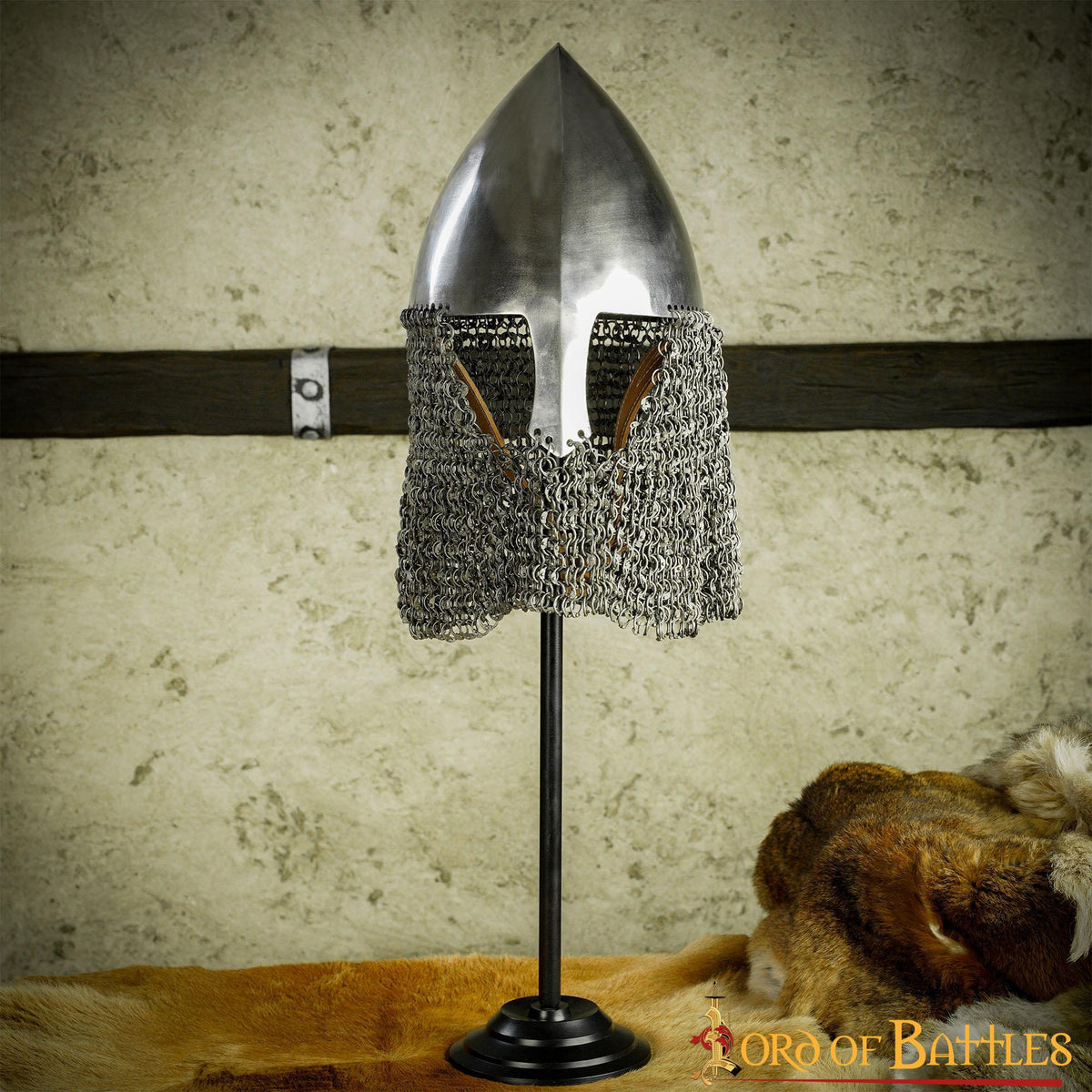 Stand de hierro para cascos, altura 63,5 cm.
