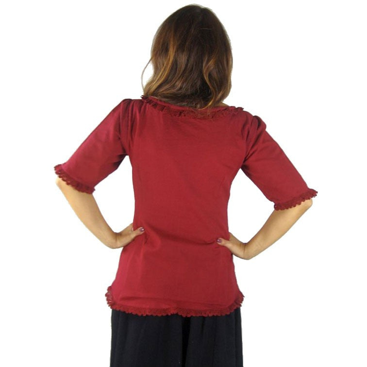 Blusa medieval algodón fino manga corta