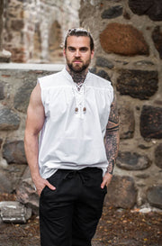 Camisa medieval blanca sin mangas
