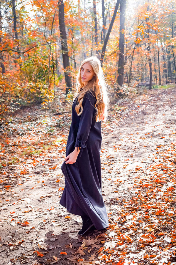 Vestido medieval mujer largo negro