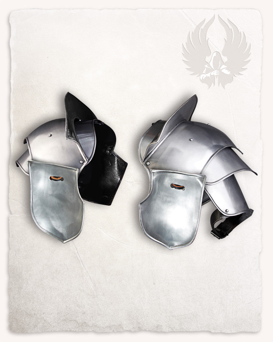 Hombreras medievales modelo Galahad, acabado pulido