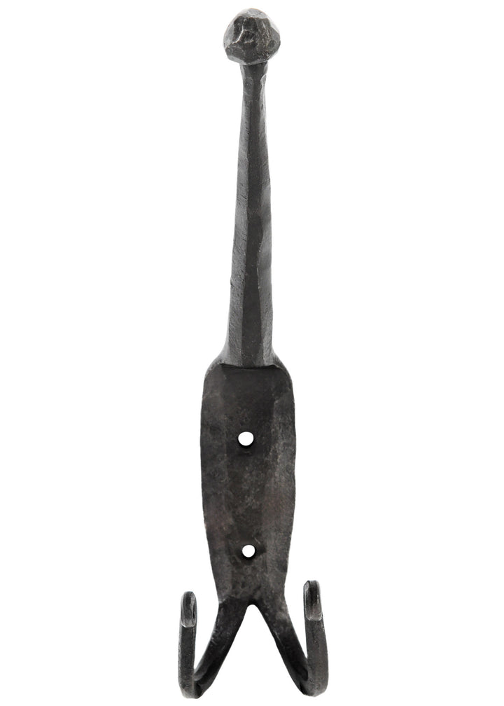 Gancho medieval de hierro forjado para 2 abrigos (17 cm.)