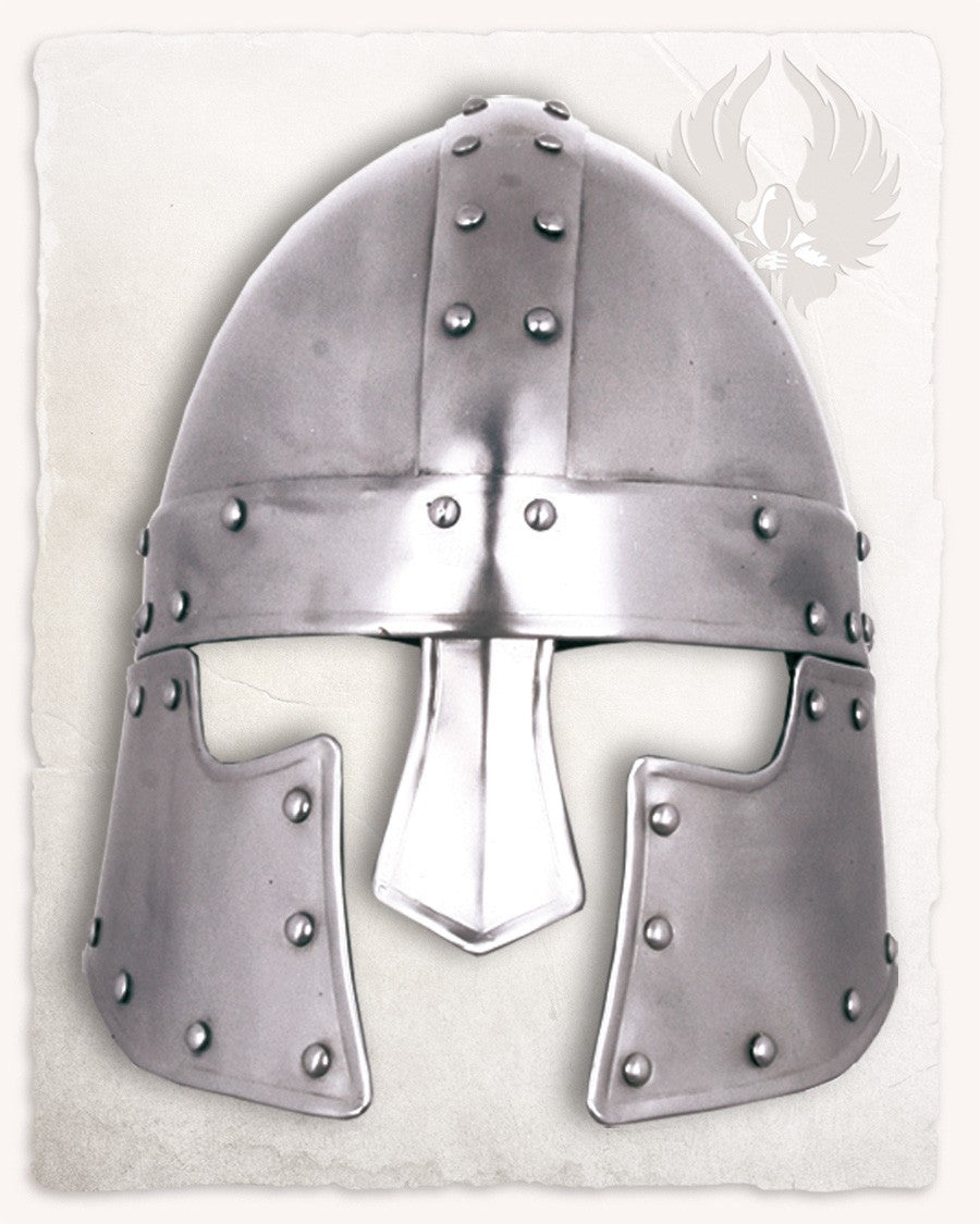 Barbuta medieval modelo Halanor, acabado pulido