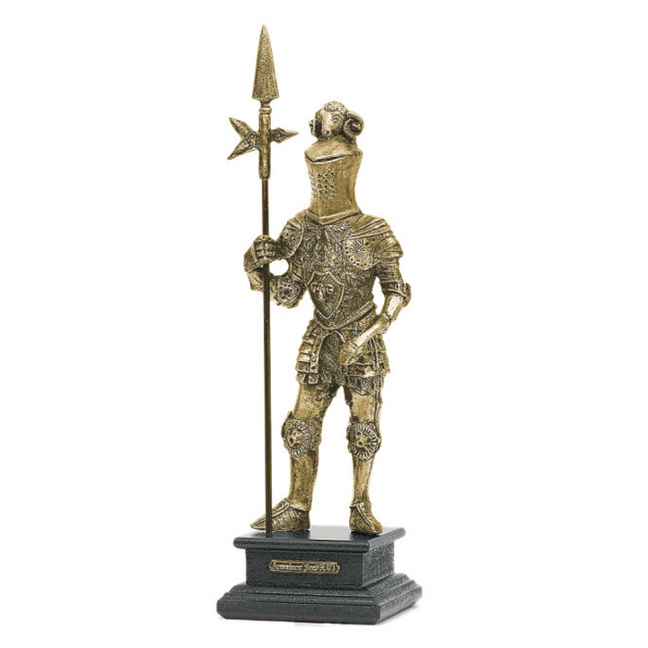 Figura de guerrero del siglo XVI con alabarda en miniatura, 23 cm.