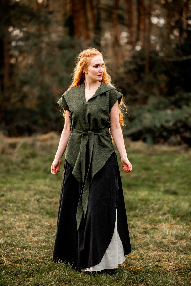 Túnica medieval verde de arquero modelo Aldón, unisex