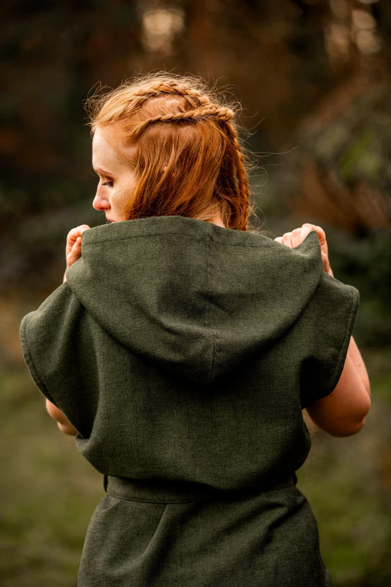 Túnica medieval verde de arquero modelo Aldón, unisex