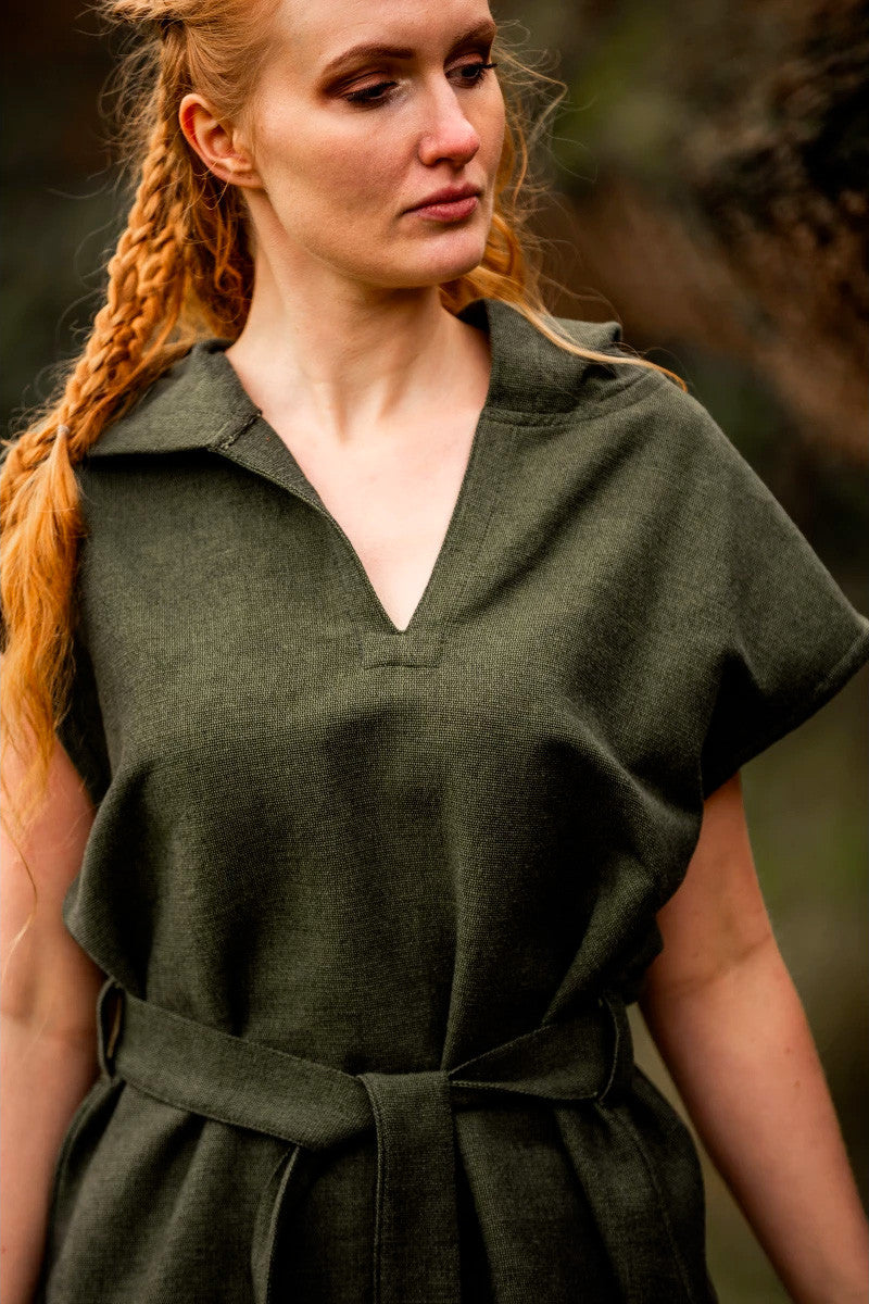 Túnica medieval verde de arquero modelo Aldón, unisex