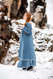 Abrigo vikingo para mujer modelo Birka Skadi, azul