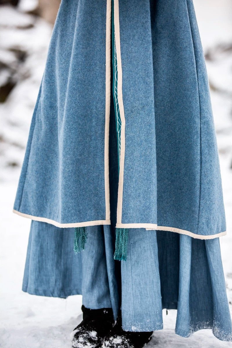 Abrigo vikingo para mujer modelo Birka Skadi, azul