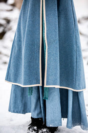 Abrigo vikingo para mujer modelo Birka Skadi, azul