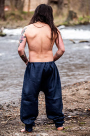 Pantalones vikingos lino Wodan, azul oscuro