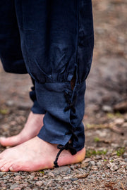 Pantalones vikingos lino Wodan, azul oscuro