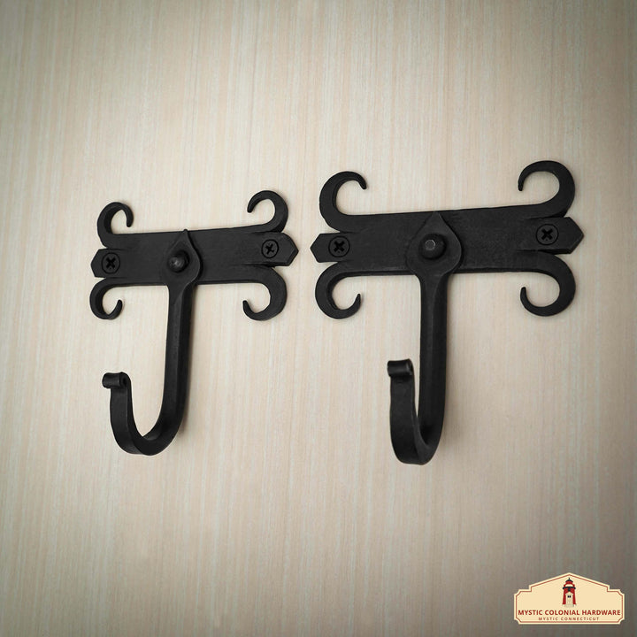 Set 2 soportes pared en hierro forjado para colgar ropa