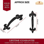 Tirador de puerta medieval flor de lis (17x4,7 cm.)