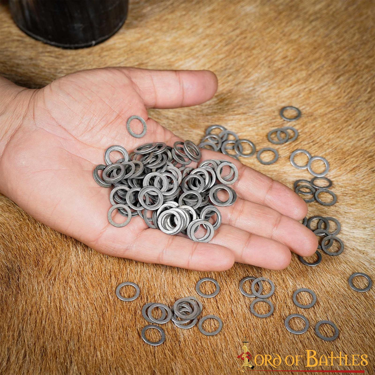 Anillos planos sólidos de acero pulido, 9 mm