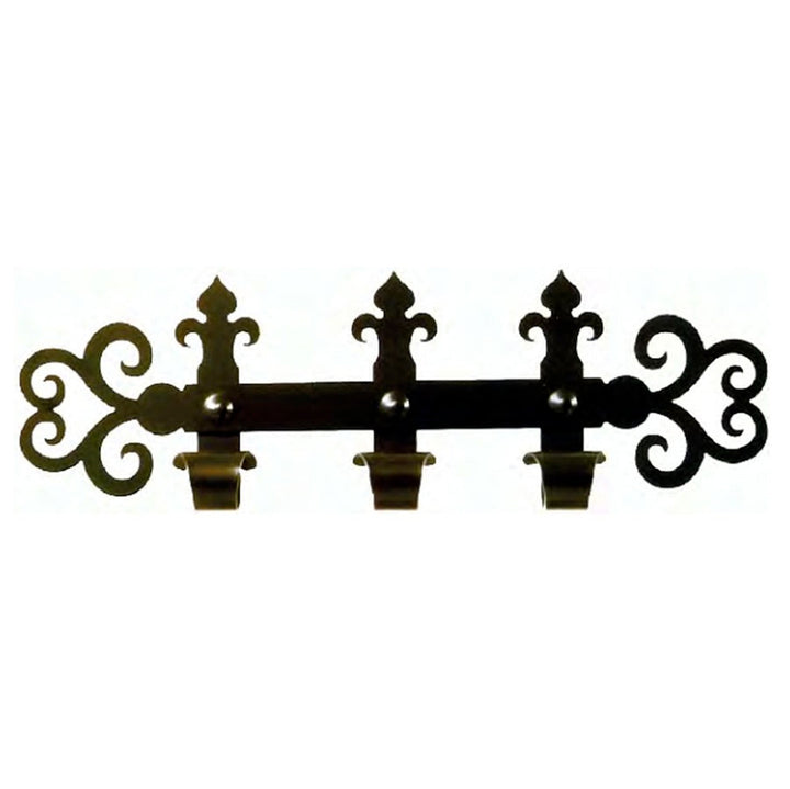 Percha medieval en forja con 3 ganchos (60x18 cms.) - Reacondicionada
