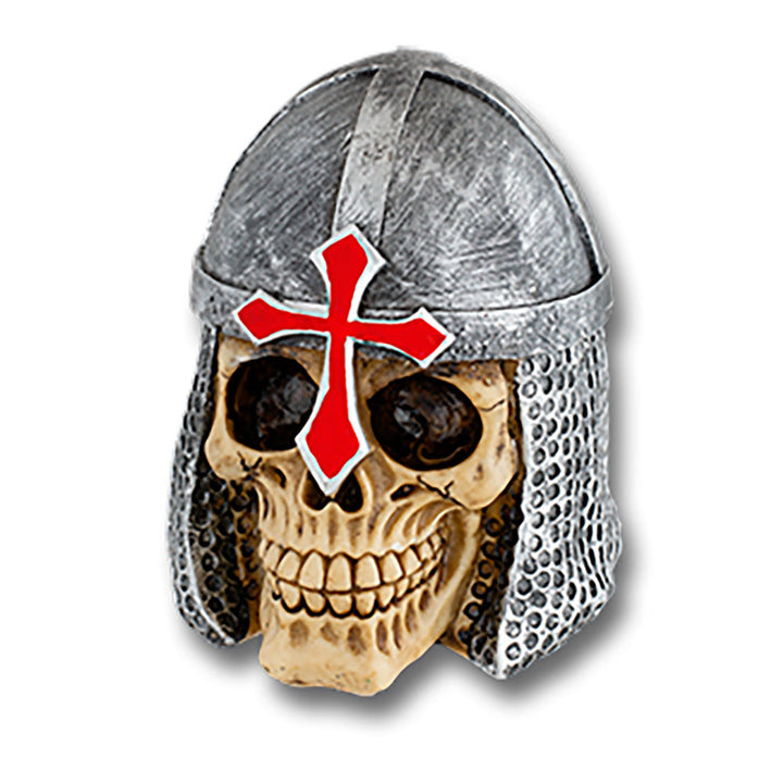 Guerrero medieval calavera con cruz cristiana (10 cm.)
