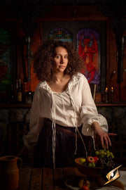 Camisa medieval modelo Crinkle, color blanco