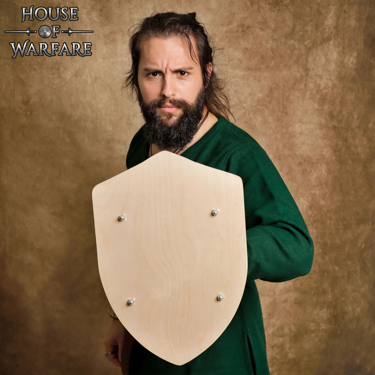 Escudo medieval en madera, customizable