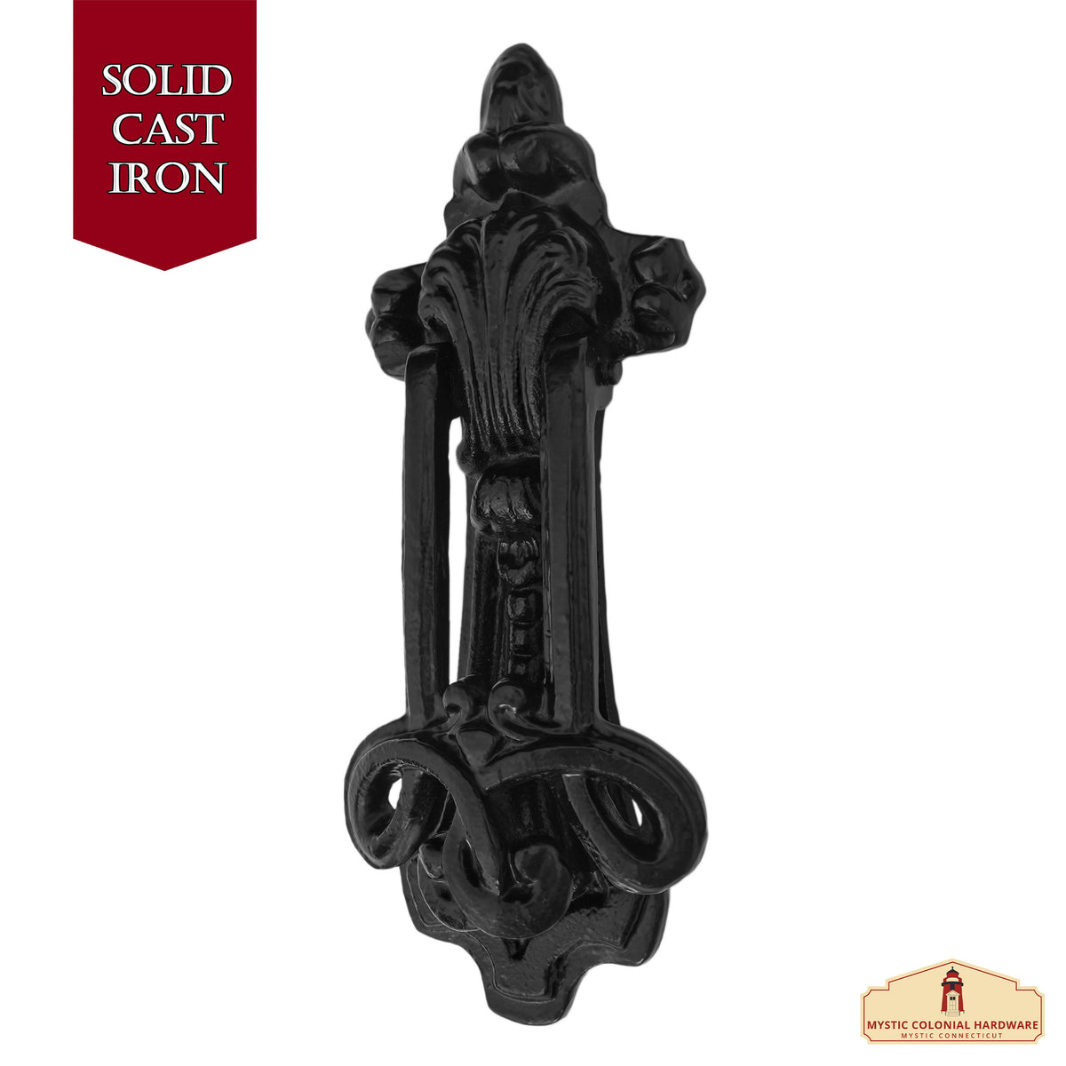Aldaba gótica medieval de hierro hecha a mano ( 20,3 cm.)