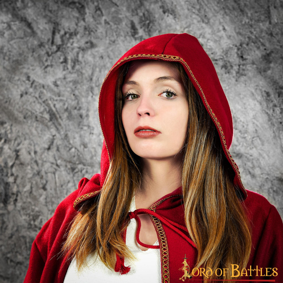 Abrigo largo tipo capa mujer modelo manga, rojo