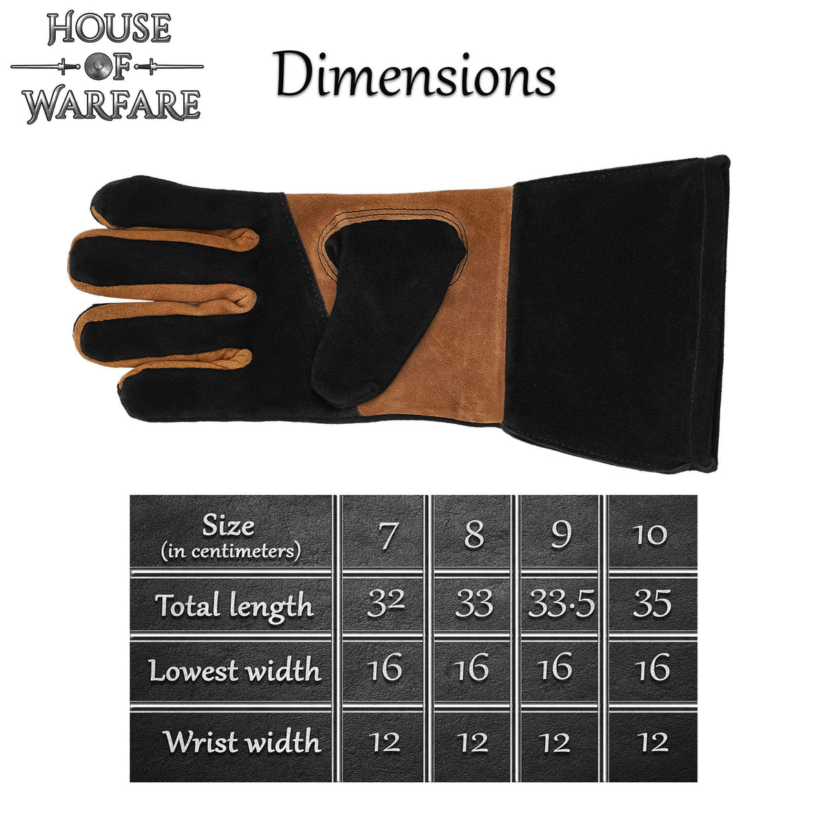 Guantes medievales piel de ante, varias tallas