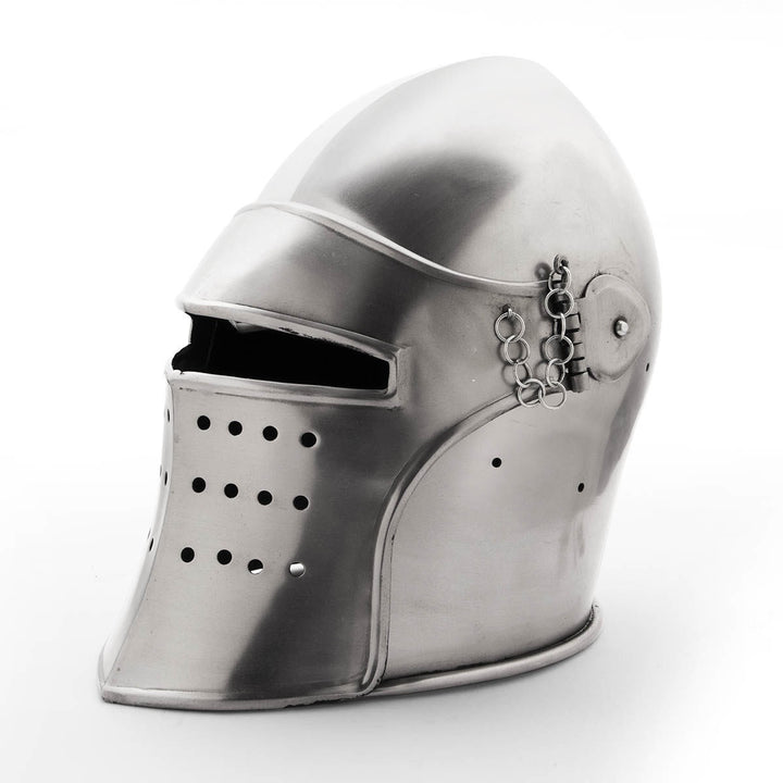 Bacinete medieval con visera desmontable, siglo XV