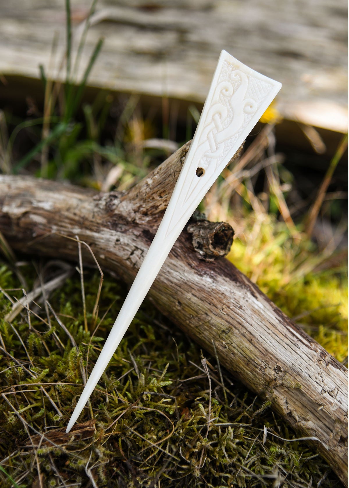 Horquilla vikinga de hueso Trondheim (16 cm.)