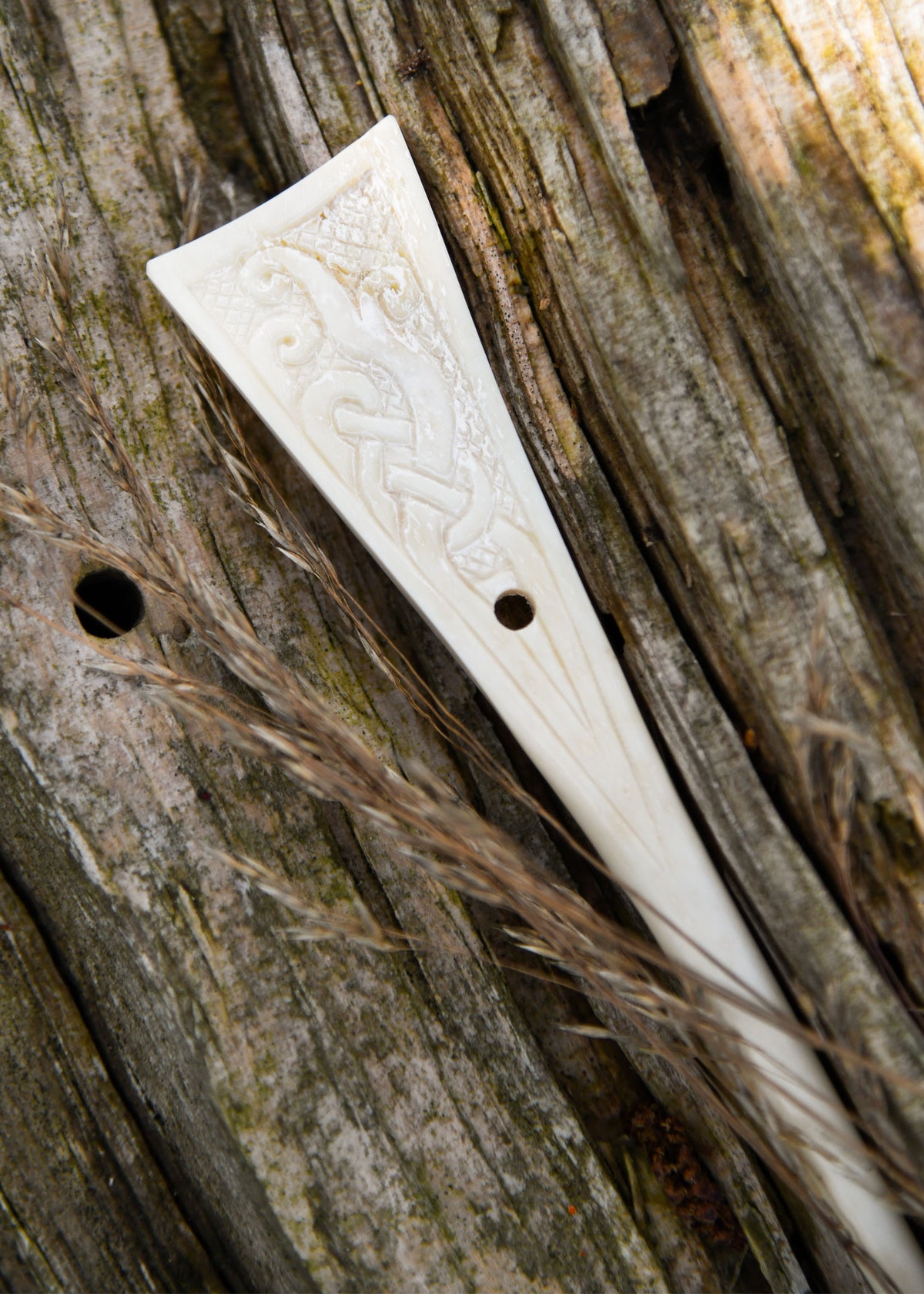 Horquilla vikinga de hueso Trondheim (16 cm.)