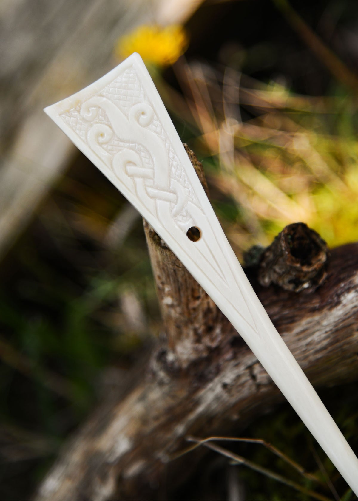 Horquilla vikinga de hueso Trondheim (16 cm.)