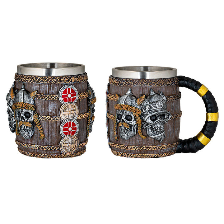 Taza cabezas vikingas con escudo (11,3 cm.)
