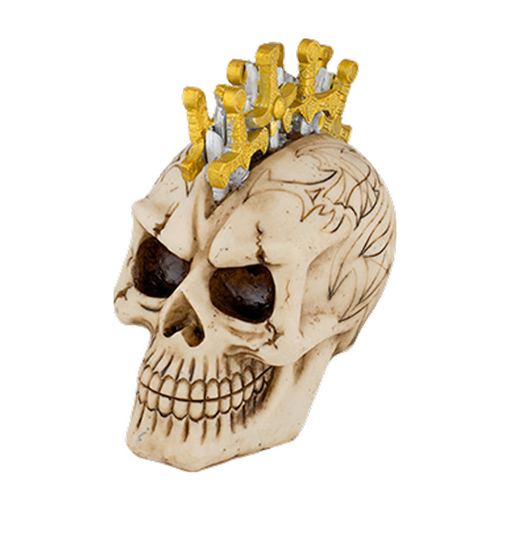 Figura en resina Calavera con espadas (11 cm.)