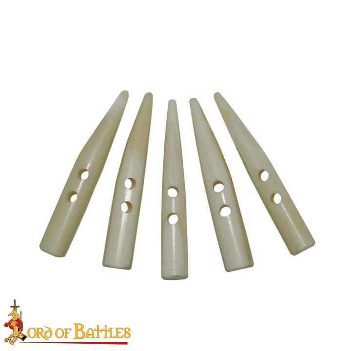 Set 5 botones hueso tallado para camisas vikingas