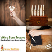Set 5 botones hueso tallado para camisas vikingas