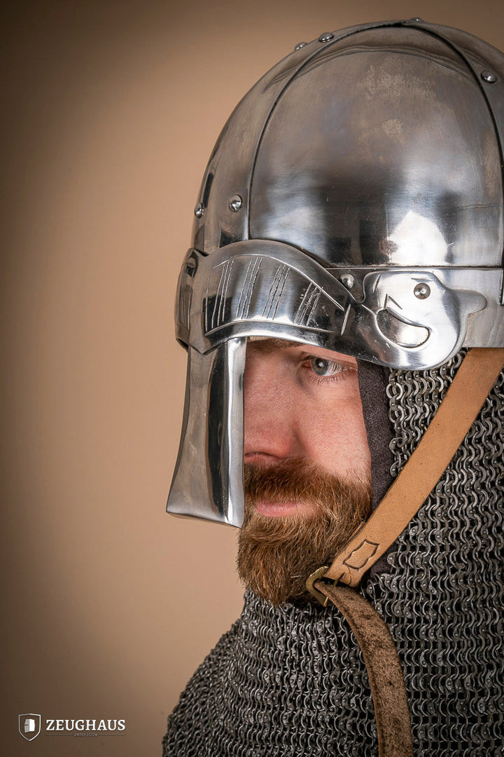 Casco Vikingo Spangenhelm en acero pulido