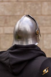 Casco Sallet medieval de mercenario modelo Renegade, acabado mate