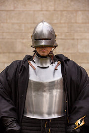 Casco Sallet medieval de mercenario modelo Renegade, acabado mate