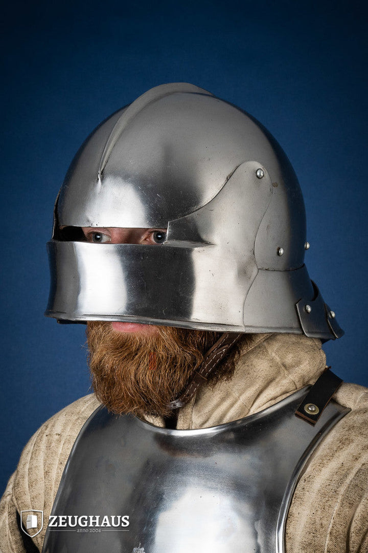 Casco Sallet Alemán S. XV, acero pulido (1,6 mm.)