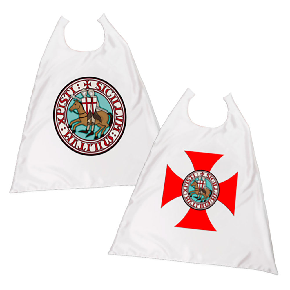 Capa medieval templarios reversible para niños (63x78 cm.)