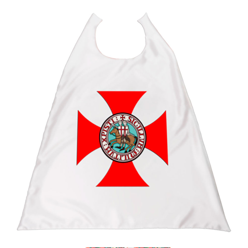 Capa medieval templarios reversible para niños (63x78 cm.)