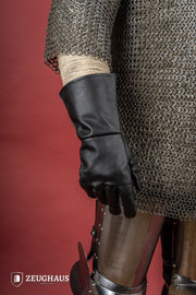 Guantes medievales de cuero negro, varias tallas