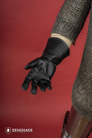 Guantes medievales de cuero negro, varias tallas