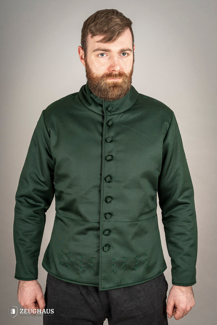 Jubón medieval algodón modelo Arming, color verde